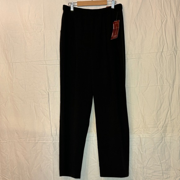 JM Collection Black Petite Pants Stretch Elastic Waist Pull On‎ Women 14P NWT - Picture 1 of 10